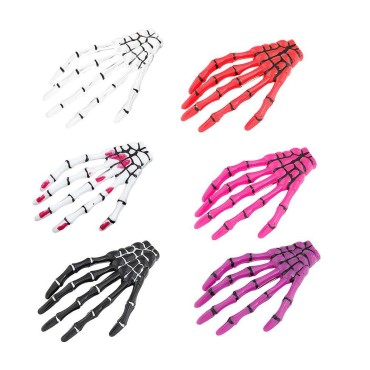 Lurrose 12PCS Devil Skeleton Hair Clips Ghost Claws Hand Hairpins Crocodile Hair Pins for Halloween Party