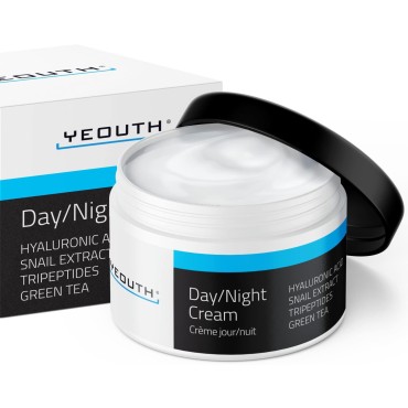 Yeouth Day Night Cream for Face with Hyaluronic Acid, Snail Mucin, Day Night Cream Face Moisturizer for Women, Dark Spots & Dull Skin, Anti Aging Face Cream for Men, Night Moisturizer for Face