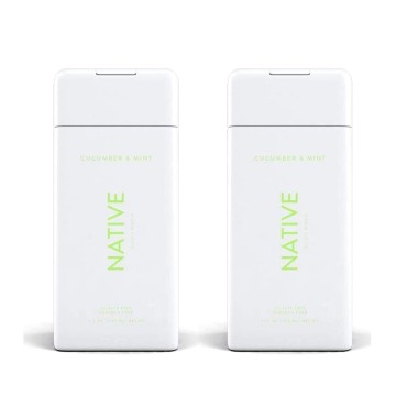 Native, Cucumber and Mint Body Wash 11.5 oz Bottles x2
