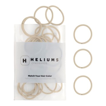 Heliums Small Hair Elastics - Light Blonde - 1 Inch, 2mm Hair Ties For Fine Hair and Kids - Ponytail Holders in Neutral Colors - 48 Count