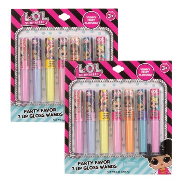 L.O.L Surprise! 14pc Lip Gloss for Girls, Lol Lip Gloss Set Value Pack, 14 Assorted Fruit Flavored Lip Glosses, Non Toxic, Kid Friendly, Party Favors, Gift For Kids