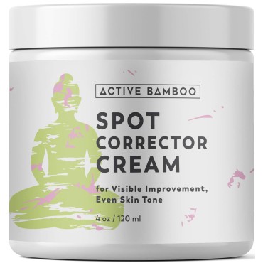 Active Bamboo Dark Spot Corrector for Face. Skin Radiance Dark Spots Remover Cream, Use for Age Spots on Face Body Hands 4 OZ