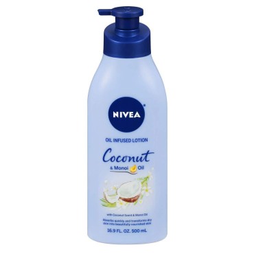 NIVEA Lotion Coconut & Monoi Oil Infused 16.9 Ounce (500ml) (Pack of 6)