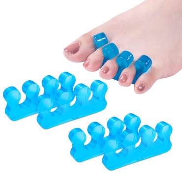 ZaxSota Toe Separators for Nail Polish, Toe Separator Pedicure Kit, Toe Spacers, Toenail Dividers to Relieve Orthopedic Bunion, Repeatable Washable Toe Separator 2 Pairs