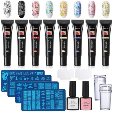 TopDirect 8 Colors Nail Stamping Gel Polish 8ml + ...