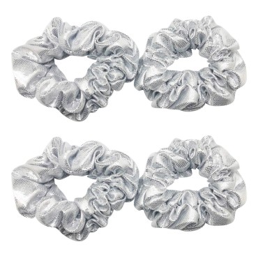 4 Pack Metallic School Performance Hair Scrunchies...