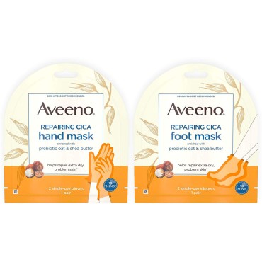 Aveeno Repairing CICA Foot Mask & Hand Mask with P...