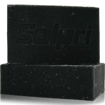 Solpri Shield Exfoliating Charcoal Soap Bar for Athlete's Foot with Lemongrass Tea Tree 4 oz (Two-Pack)