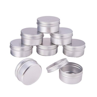 10Pcs 30ml/1oz Round Aluminium Tin Cans with Screw Lid Empty Metal Storage Tin Jars Cosmetic Sample Containers Travel Tin Cans For Lip Balm Cream Tea Spices Crafts Jewelry