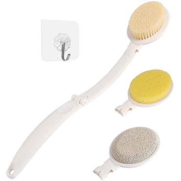 LFJ 3 in 1 Back Bath Brush Set for Shower, 19