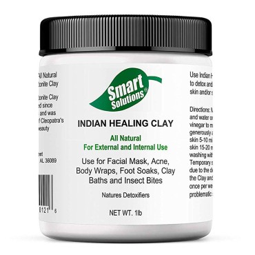 Natural Bentonite Native Indian Healing Clay, 1 lb. | Natures Deep Poor Cleansing Detoxifier Facial & Body Mask