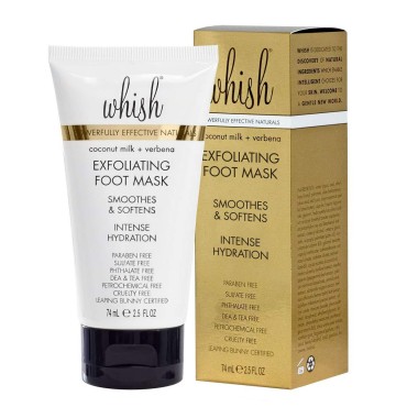 Whish Coconut Milk + Verbena Exfoliating Foot Mask - Smoothes & Softens, Intense Hydration