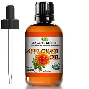 Mayan's Secret USDA Certified Organic Safflower Seed Oil High in Vitamin E and omega-6 fatty acids for anti-aging skin