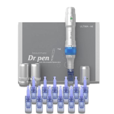 Dr. Pen Ultima A6 Microneedle Derma Pen Electric Wireless Professional Skincare Kit with 10 Cartridges - Ten 36 Pin -0.25mm