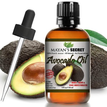Mayan's Secret - Avocado Oil For Hair and Skin - Natural Dry Skin Face Moisturizer - Collagen Boosting for Aging Skin Combat Fine Lines and Wrinkles - Dry Scalp Treatment Anti Dandruff Hair Gr