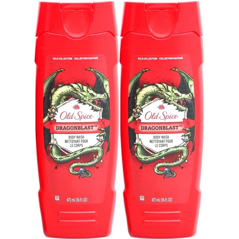 Old Spice Wild Collection Body Wash, Dragonblast, 16 Fluid Ounce (Pack of 2)