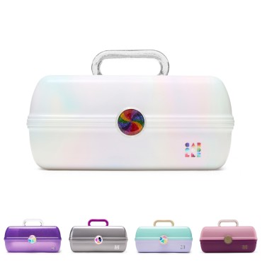 Caboodles On-The-Go Girl Makeup Box, White Opal, H...