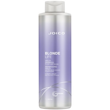 Joico Blonde Life Violet Shampoo | For Cool & Bright Blonde Hair | Neutralize Brassy Tones | Banish Yellow Tones | Boost Shine | Sulfate Free | With Monoi & Tamanu Oil | 33.8 Fl Oz