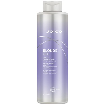 Joico Blonde Life Violet Conditioner | For Cool & Bright Blonde Hair | Neutralize Brassy Tones | Banish Yellow Tones | Boost Shine | Sulfate Free | With Monoi & Tamanu Oil | 33.8 Fl Oz