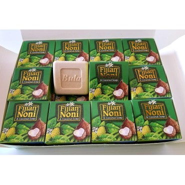 Fijian Noni - Coconut & Noni Soap (PACK OF 24) 3.5 Oz ea/bars. A Perfect Blend of Two Ingredients. Skincare Benefits.