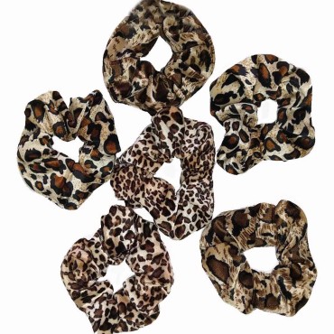 6 PCS scrunchies for hair cheetah print hair ties ...