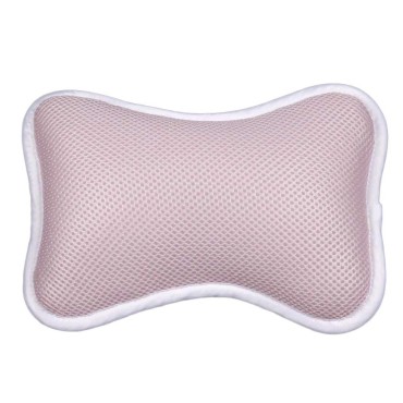 SUPVOX Bath Pillow Bathtub Spa Pillow with Non Slip Suction Cups for Bathtub Bathroom Spa Cushion Head Neck Back Support (Pink)