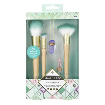 Ecotools Glossy Finish MakeUp Brush Set, Beige/Gre...