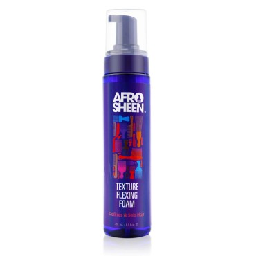 Afro Sheen Texture Flexing Foam. For hydration, curl definition and shine. 8.5 Oz.