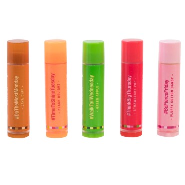 Markwins Beauty Brands Lip Smacker Days of The Week - Motivational Days Lip Balm, Multi, 5 Count (Pack of 1), 1410139
