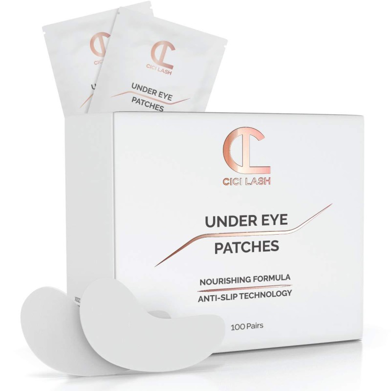 100 Pairs Under Eye Pads for Eyelash Extensions - Professional Lint Free Hydrogel Eye Patches with Moisturizing Vitamin C and Aloe Vera for Eyelash Extension & Lash Lift/Perm - Gel Undereye Eyepads