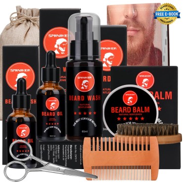Beard Grooming Kit, 2 x Beard Oil, Beard Balm, Bea...
