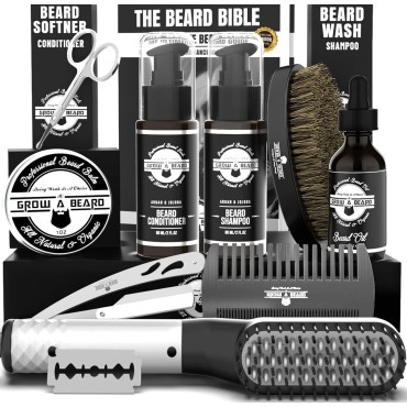 Beard Straightener Grooming Kit for Men, Beard Gro...