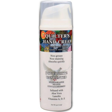 Quilter's Hand Cream, Dove White Unscented 5oz to keep Quilters hand and fingers soft and supple by the makers of Original Udder Balm