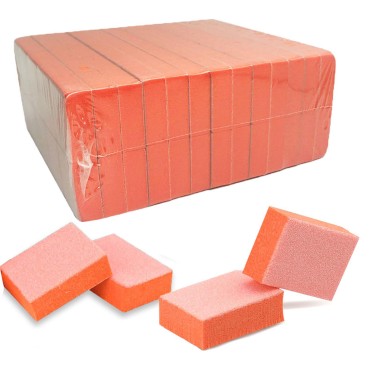 Maryton Nail Buffer Mini Block File 80/100 Grit Disposable Bulk, 130 Count (Orange)