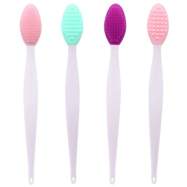 Lip Scrub Brush,2 in 1 Double-Sided Silicone Exfol...