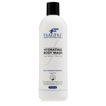 FRAGFRE Sensitive Skin Body Wash 16 oz - Paraben Free Sulfate Free Body Cleanser - Hypoallergenic for Delicate and Flaky Skins - Natural Cucumber for Hydration - Vegan Gluten Free Cruelty Free