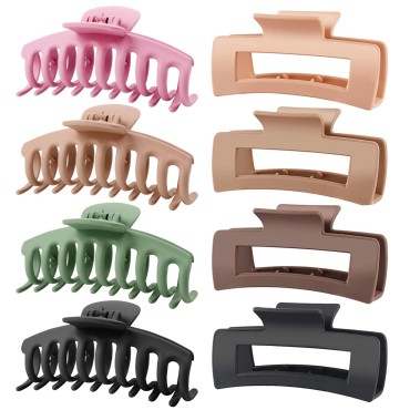 TOCESS 8 Pack Big Hair Claw Clips for Women Large ...