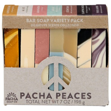 PACHA SOAP Pacha Peaces Bar Soap Variety Pack, 7 OZ