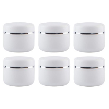 XINGZI 6PCS 250g/250ml Empty Cosmetic Jars Containers with Inner Liners and Dome Lids Empty Face Cream Lotion Storage Container Pot Case for Lip Balm Make Up Eye Shadow Powder