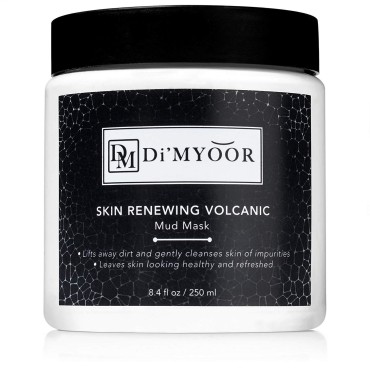 Skin Renewing Volcanic Mud Mask by Di'Myoor - Dirt Skin and Blackhead Remover - Skin Renewal Moisturizer, Revitalizing and Anti Aging Facial Cleanser