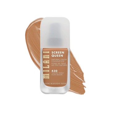Milani Screen Queen Liquid Foundation Makeup - Cruelty Free Foundation With Digital Bluelight Filter Technology (Toasted Tawny)