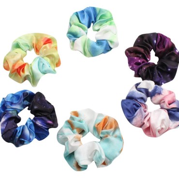 6 Pack Fairy Silk Velvet Floral Pattern Hair Scrun...