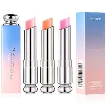 Petansy 3 Colors Jelly Lipstick Set Moisturizing Magic Temperature Color Changing Long Lasting Lip Balm