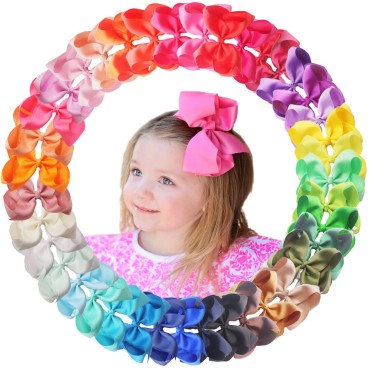 Yxiang 40PCS 6Inches Hair Bows Clips for Girls, Bi...