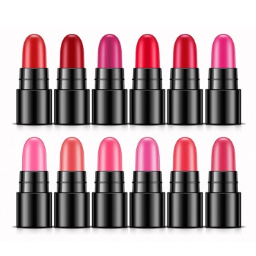 Dioche 12Pcs Capsule Pills Lipstick, Makeup Waterproof Matte Lip Gloss Long Lasting, Not Stick to the Cup Base Lipgloss Cosmetic