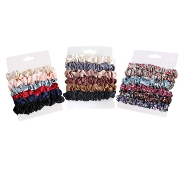 3 Pack Small Satin Scrunchies, Women Girls Elegant Silky Scrunchies Hair Ties Bands Ropes Elastic Ponytail Holders