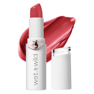 Lipstick By Wet n Wild Mega Last High-Shine Lipstick Lip Color Makeup, Pink Red Strawberry Lingerie