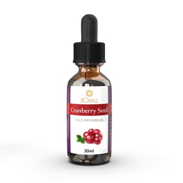 ilOmia Cold Pressed Virgin Cranberry Seed Oil - USA Made -100% Pure and Unrefined - Cold Pressed from Wisconsin Farms - Rich Source of Vitamins A, E, and Omega Fatty Acids (30ml) 1 oz