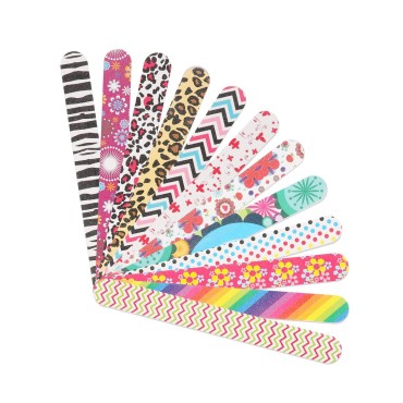 YIMICOO 12PCS Nail Files 150/150 Grit, Emery Boards for Nails, Professional Double Sided Nail File and Buffers for Women Girls Natural Acrylic Nails, Colorful, 7 Inches