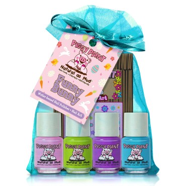 PIGGY PAINT 100% Non-toxic Girls Nail Polish - Safe, Chemical Free Low Odor for Kids, Funny Bunny